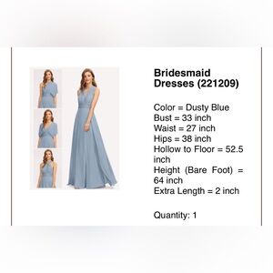 Elegant Dusty Blue Bridesmaid Dress
